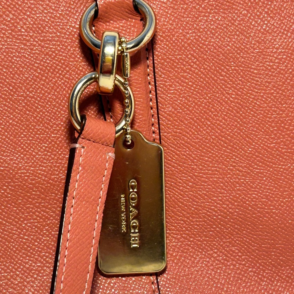 Coach Ava Tote Coral Pink Crossgrain Leather Shoulder Bag F57526 Gold Hardware - Picture 6 of 13